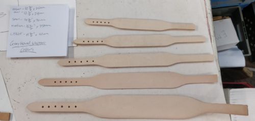 Greyhound / Whippet Dog Collar Blanks - Narrow - Nat Veg Tan - 5 Sizes (Large, 10)